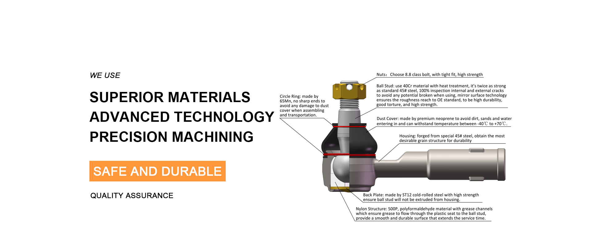suspension parts, steering parts, steering parts, tie rod end, stabilizer link JINGZHOU